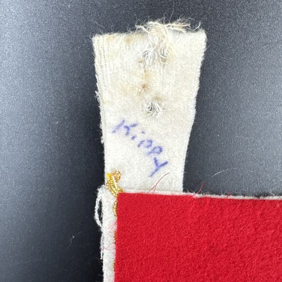 MCM Christmas Stocking Santa Claus Felt Applique Made In Japan 1950s Holiday Lot - Picture 5 of 15